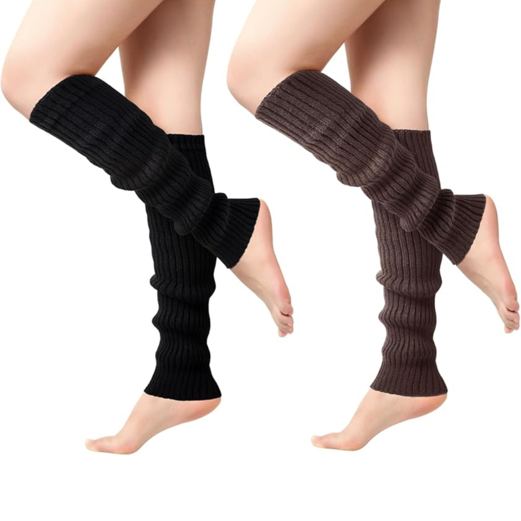 Pack Of 2 Soft Knitted Warmers For Women With 80s Retro Look