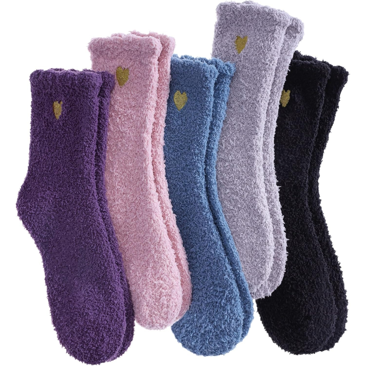 5 Pairs Women Super Soft Fuzzy Plush Warm Winter Slipper Socks