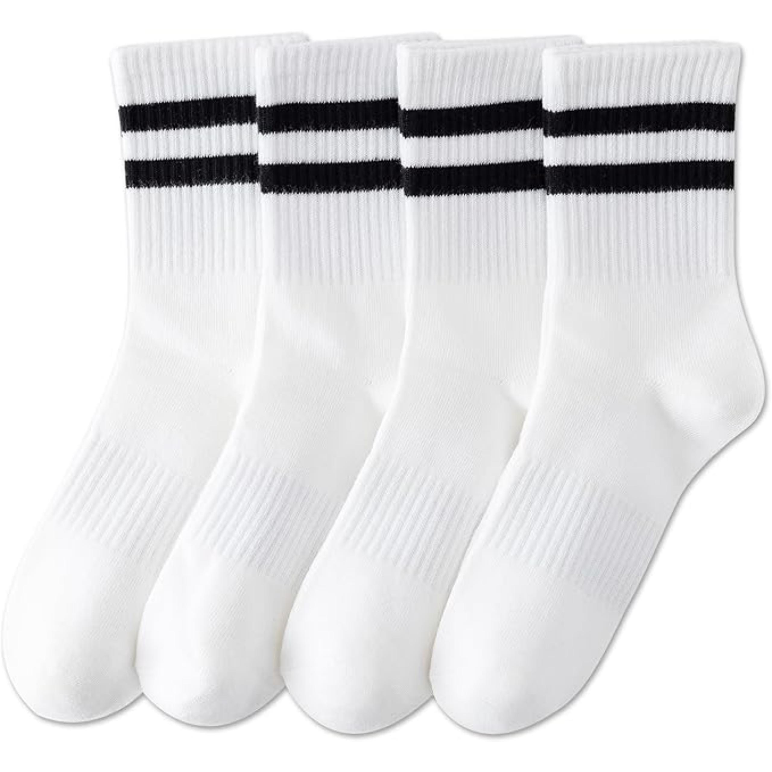 Pack Of 4 Striped Casual Crew Socks