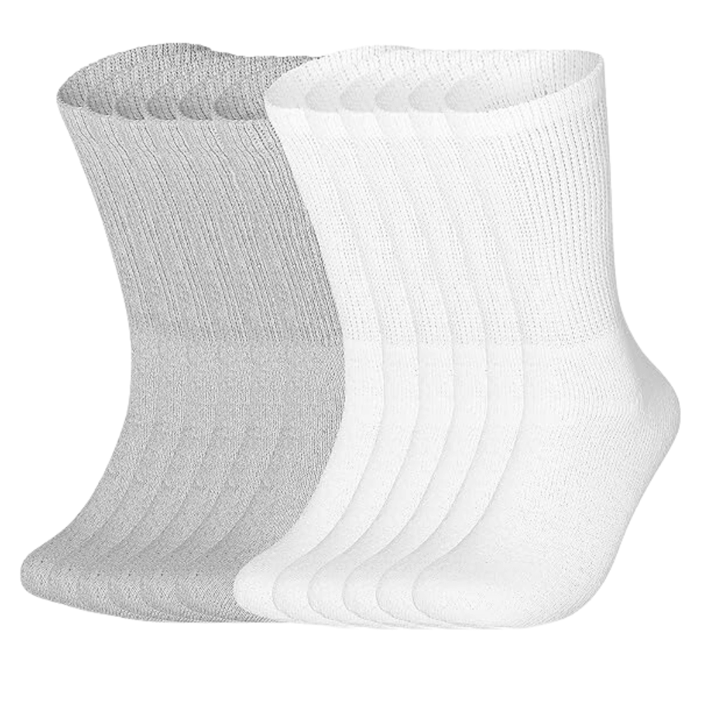 12 Pairs Non Binding Neuropathy Crew Socks-Plantar Socks