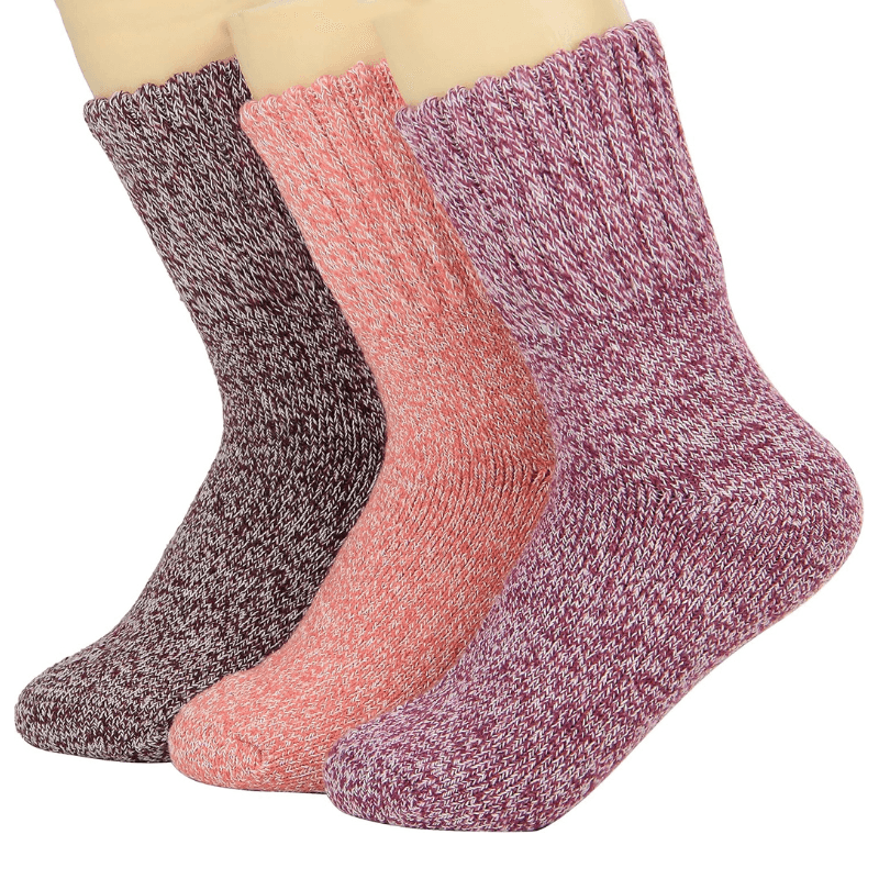 3 Pairs Of Stylish Knitted Heated Socks-Plantar Socks