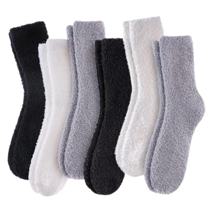 Microfiber Blend Patterned Crew Style Socks