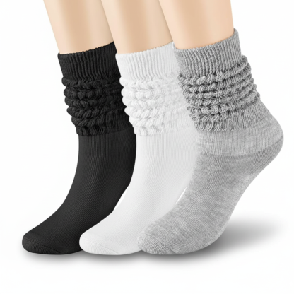 3 Pair Pack Women High Scrunch Socks