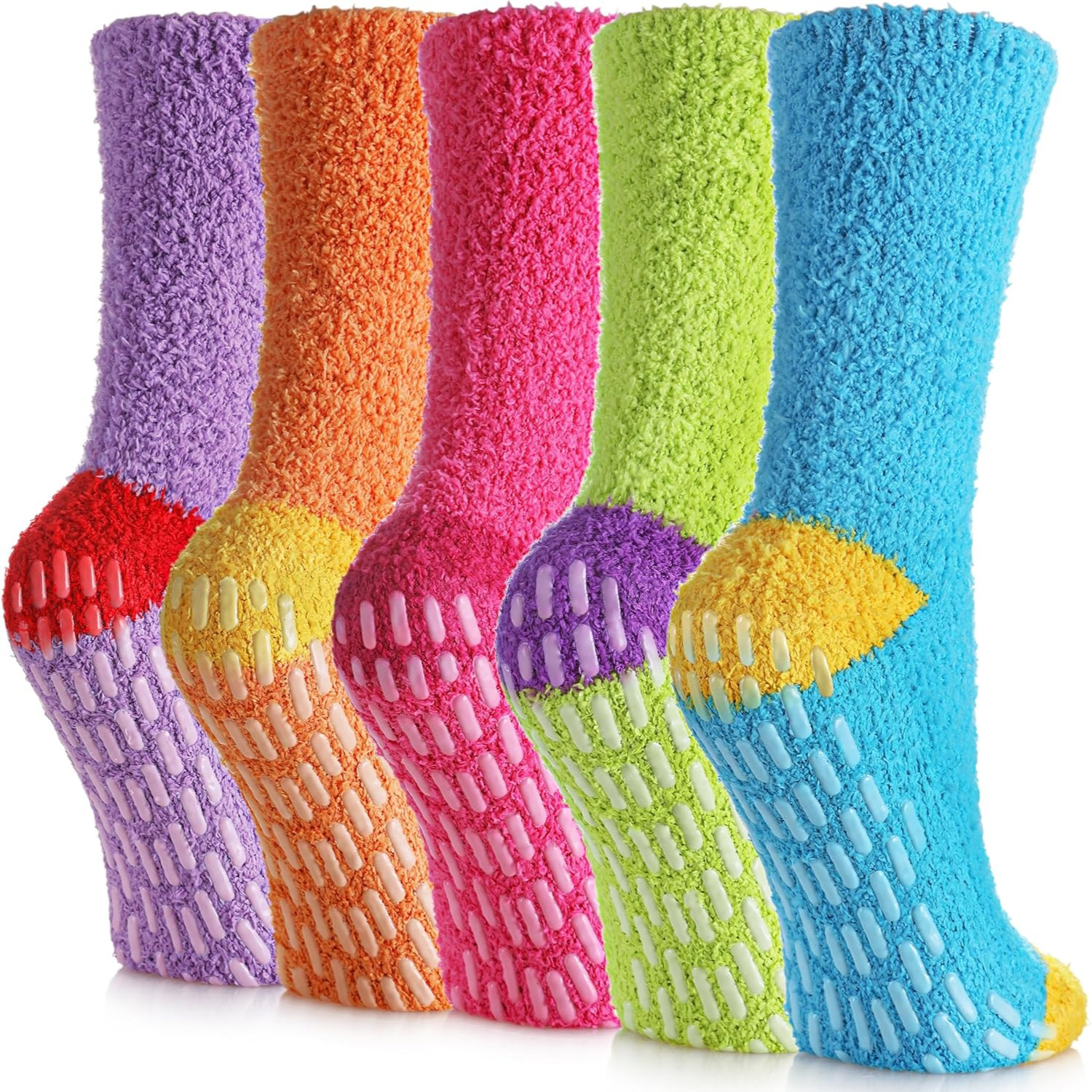 Women Winter Non Slip Fuzzy Cozy Grip Slipper Socks