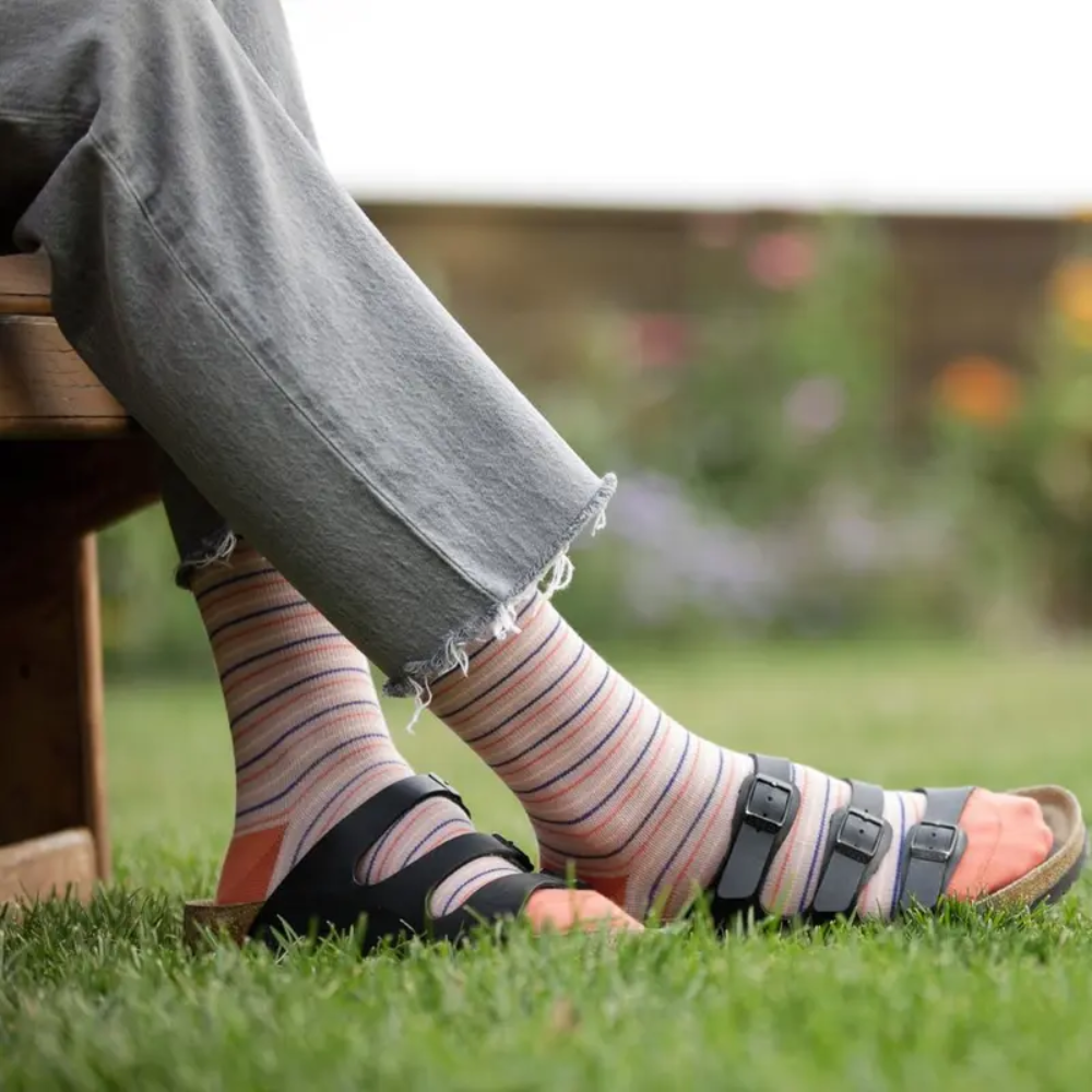Pinstripe Design Compression Travel Socks