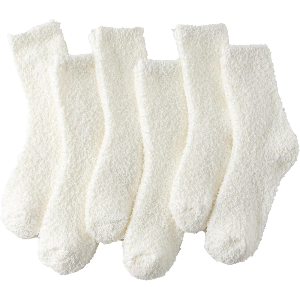 6 Pairs Women Soft Fuzzy Fluffy Slipper Socks