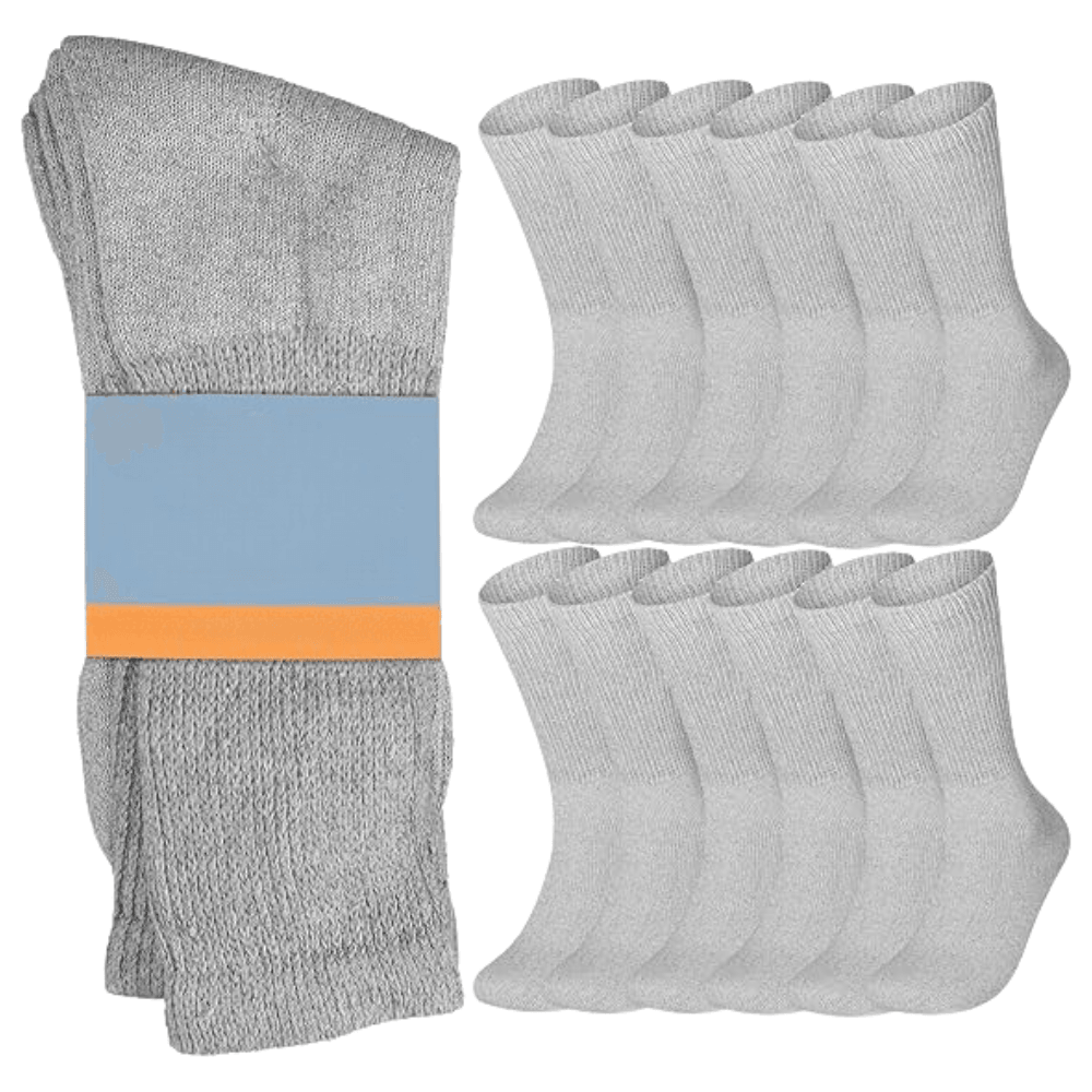 12 Pairs Non Binding Crew Neuropathy Socks12 Pairs Non Binding Crew Neuropathy Socks - Image 4