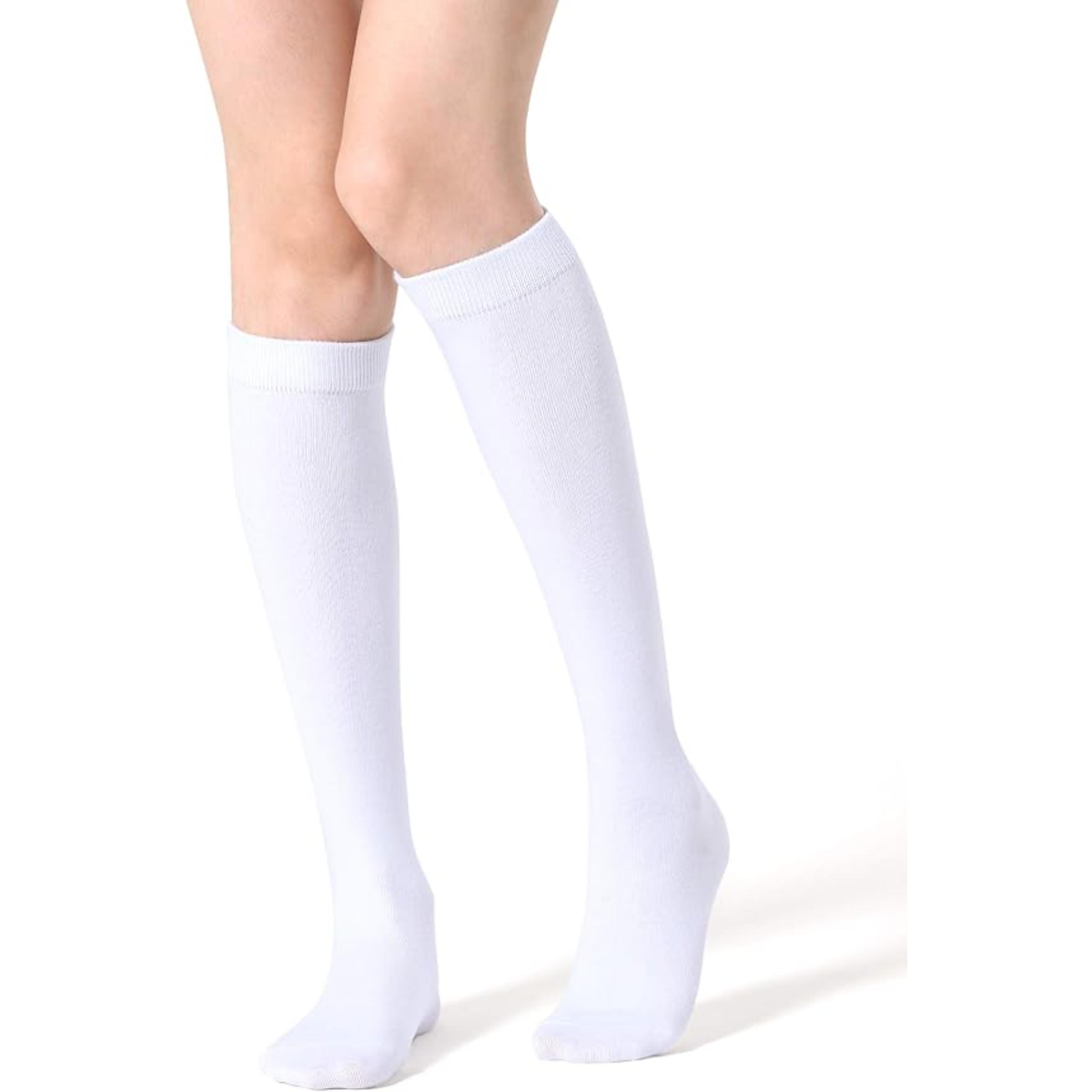 Women 4 Pairs Sporty Cotton Crew Socks
