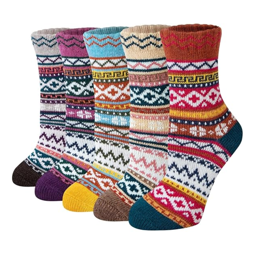 Warm Winter Socks Knit Crew Calf Hiking Boot SockCozy Pattern Knit Winter Sock Set - Image 11