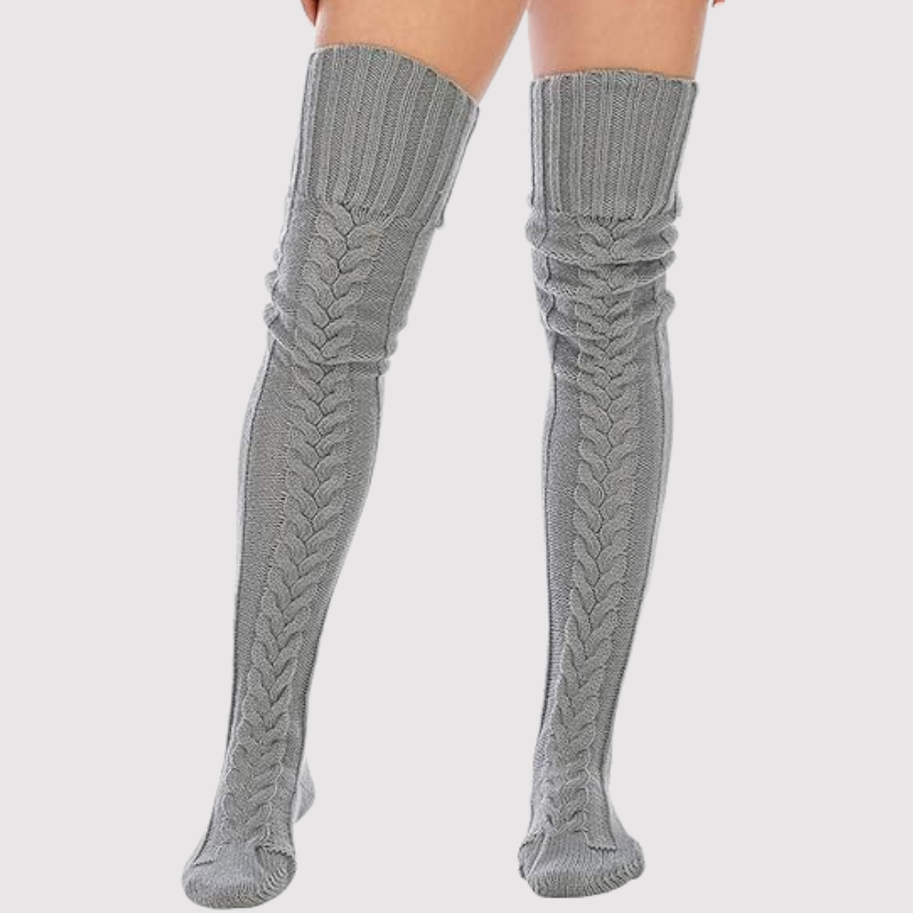Women Winter Boot Socks With Cable Knit And Extra Length
