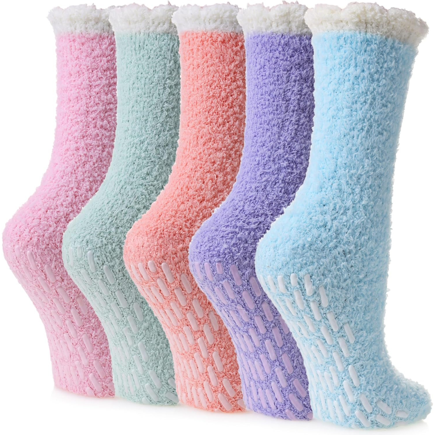 Women Winter Non Slip Fuzzy Cozy Grip Slipper Socks