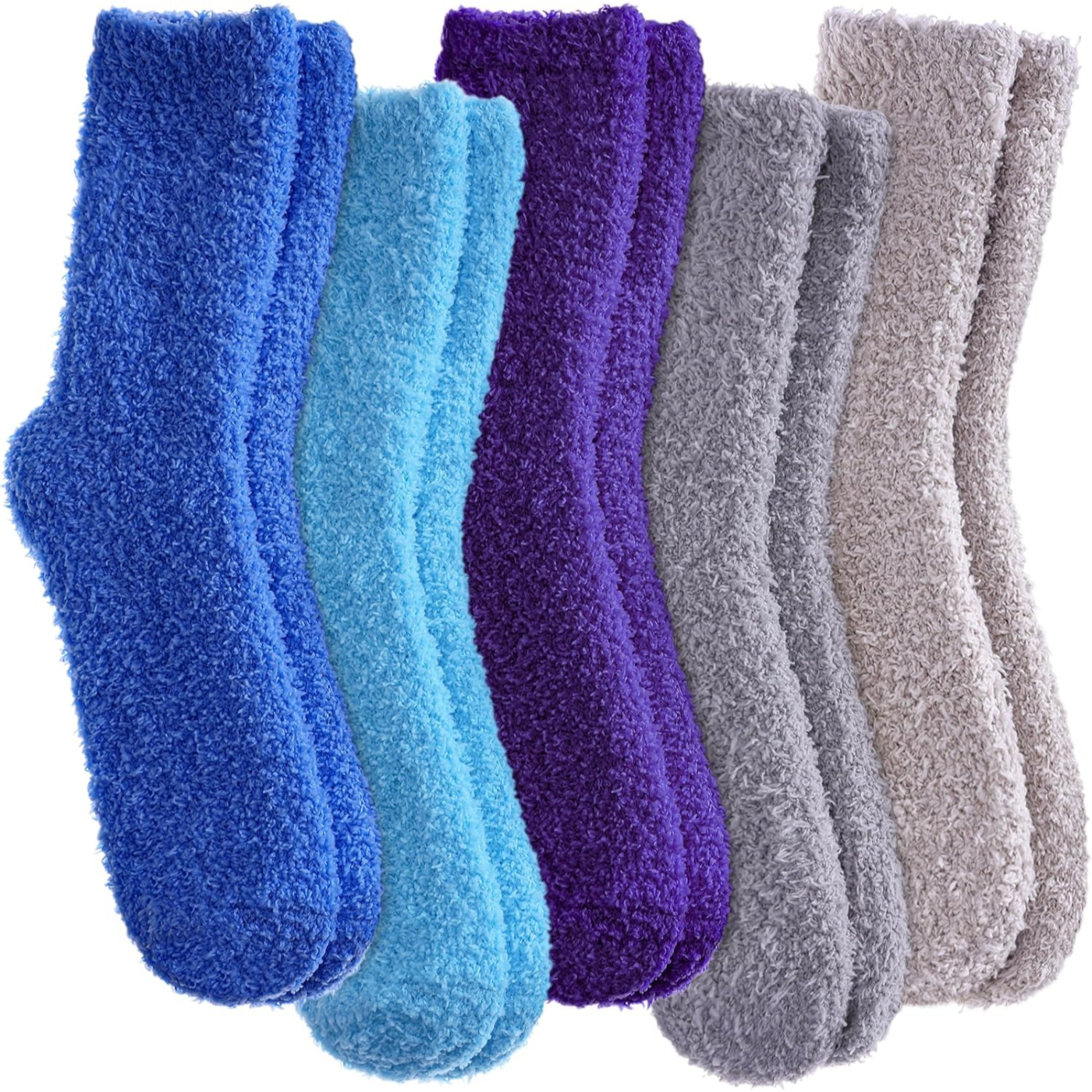 Women Fuzzy Microfiber Cozy Winter Crew Slipper Socks