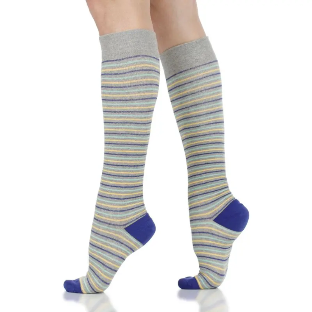 Pinstripe Design Compression Travel SocksPack Of 6 Pinstripe Design Compression Travel Socks - Image 4