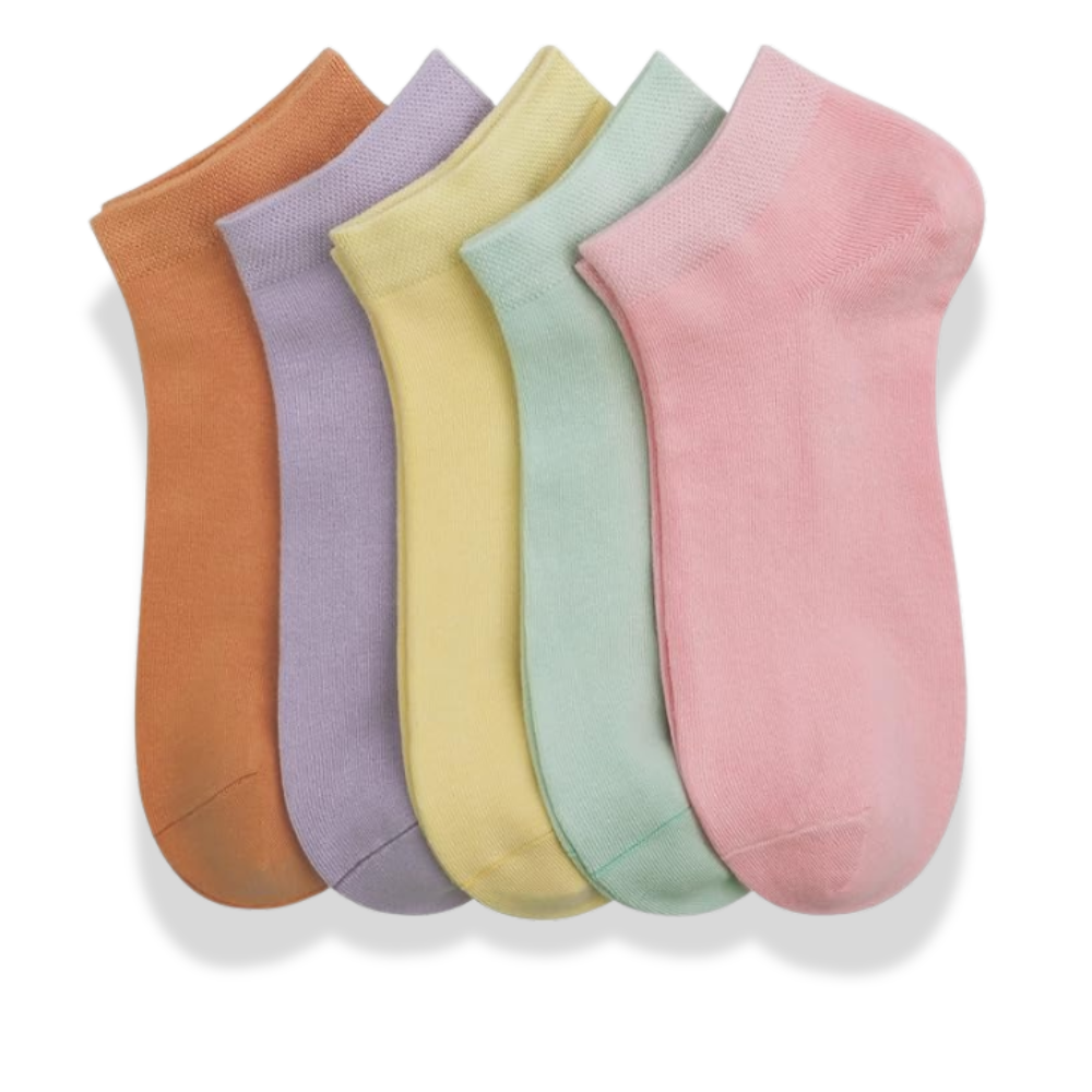 Pack Of 5 Lightweight Pastel Color Soft Sock