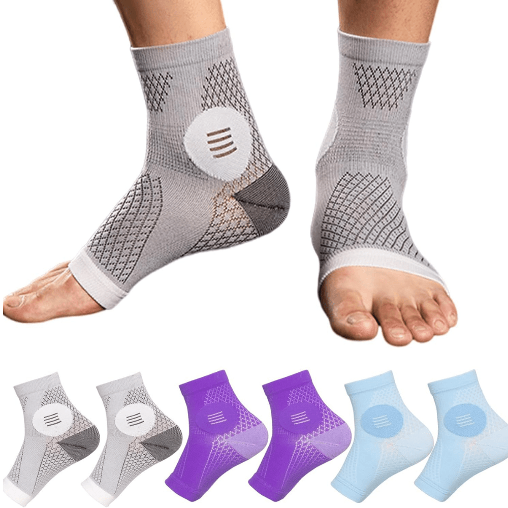 3 Pairs Neuropathy Compression Socks - Daily Support and Comfort-Plantar Socks
