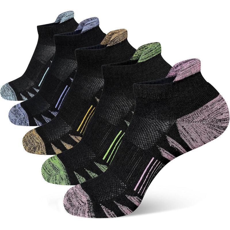 5 Pairs Cushioned Athletic Socks - Performance and Comfort-Plantar Socks