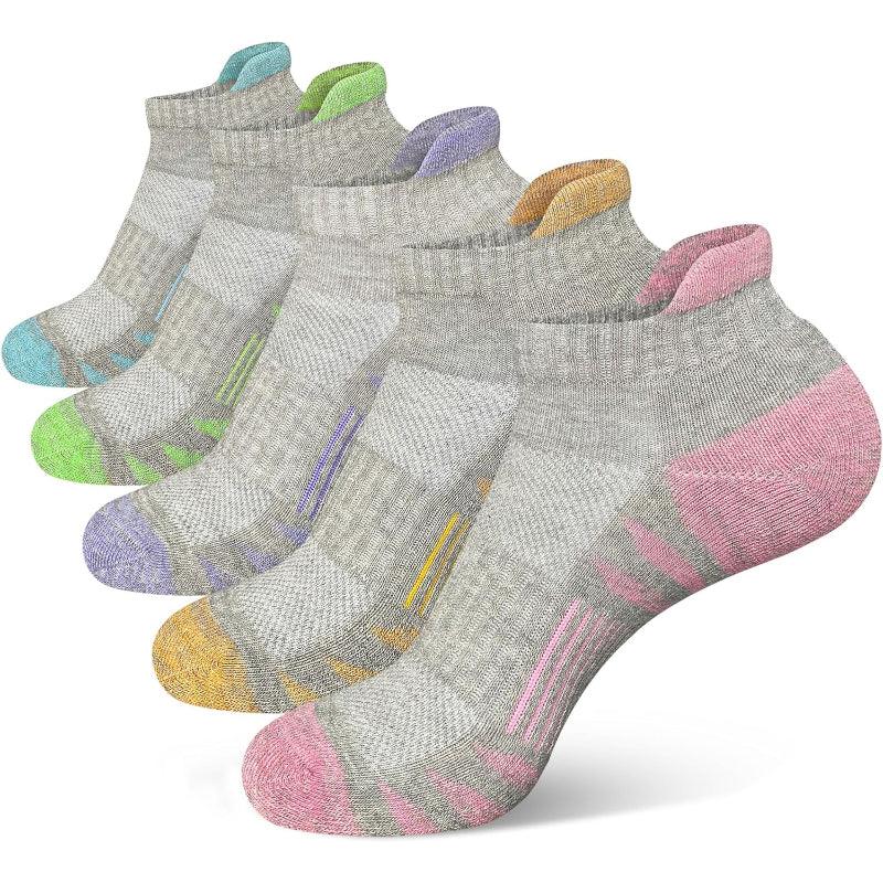 5 Pairs Cushioned Athletic Socks - Performance and Comfort-Plantar Socks