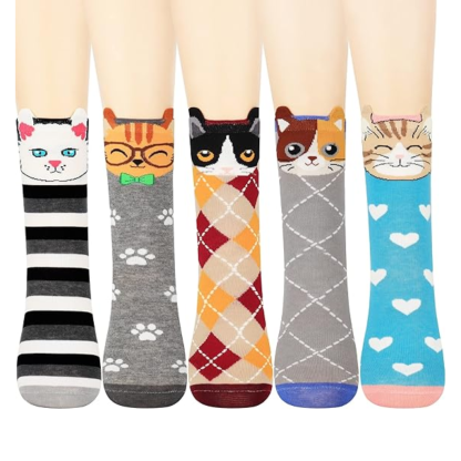Patterned Animal Knit Crew Style Socks