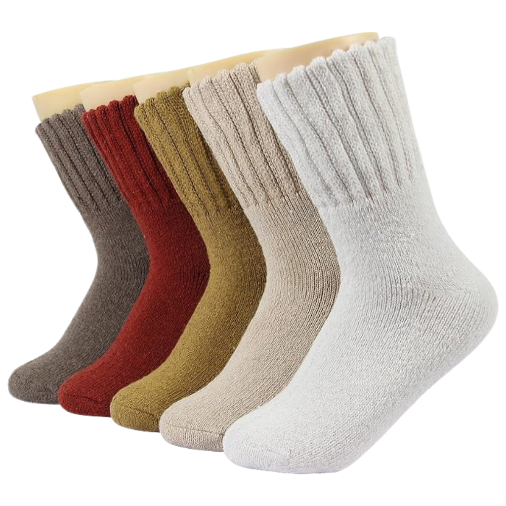 Structured Rib Knit Crew Pattern Socks