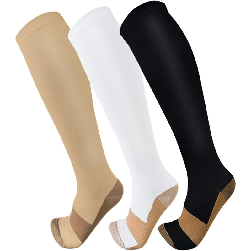 3 Pairs Of Stretchable Compression Socks For Everyday Wear-Plantar Socks