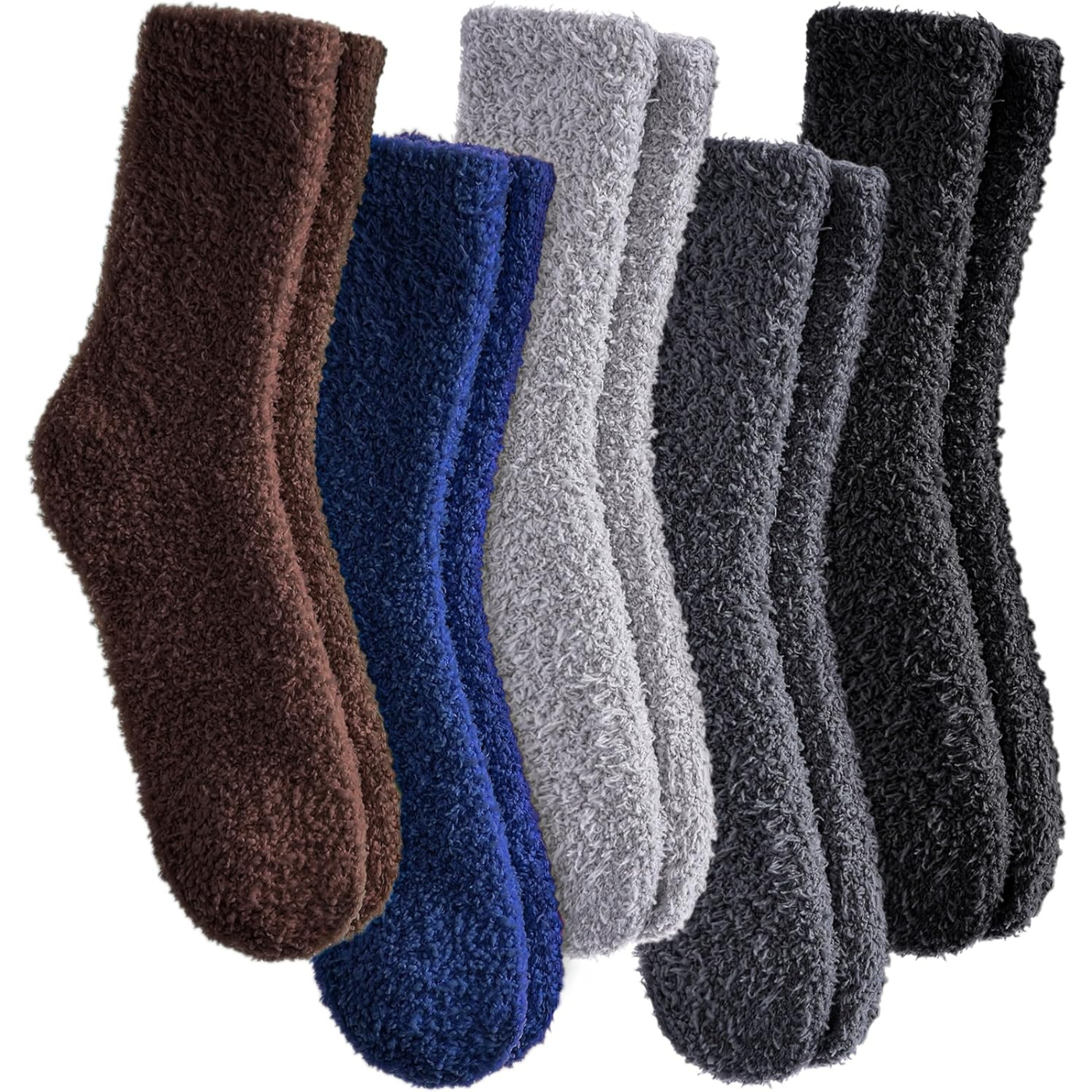 Women Fuzzy Microfiber Cozy Winter Crew Slipper Socks