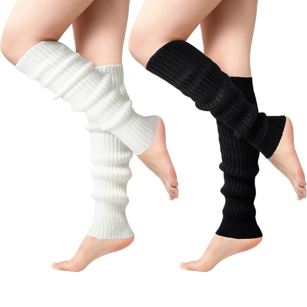 Pack Of 2 Soft Knitted Warmers For Women With 80s Retro Look