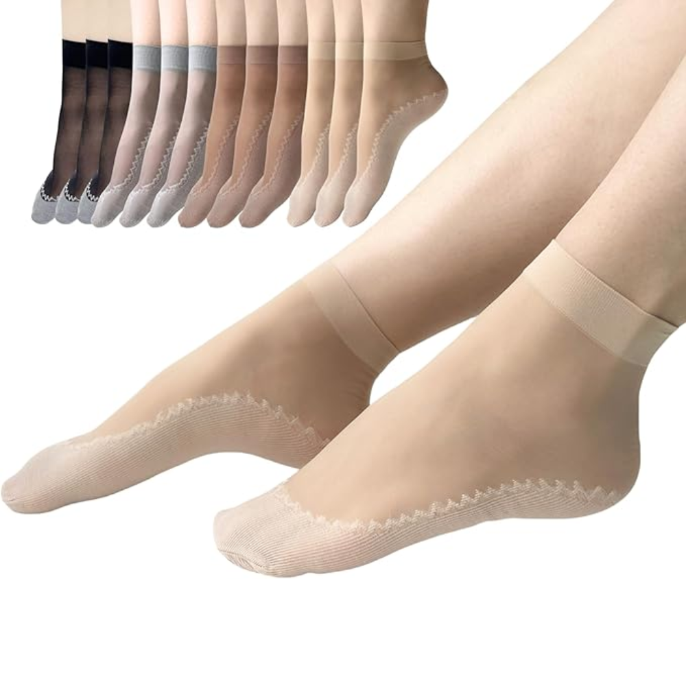 12 Pairs Women Nylon Thin Socks12 Pairs Of Women Nylon Thin Socks With Reinforced Sole And Toe - Image 7
