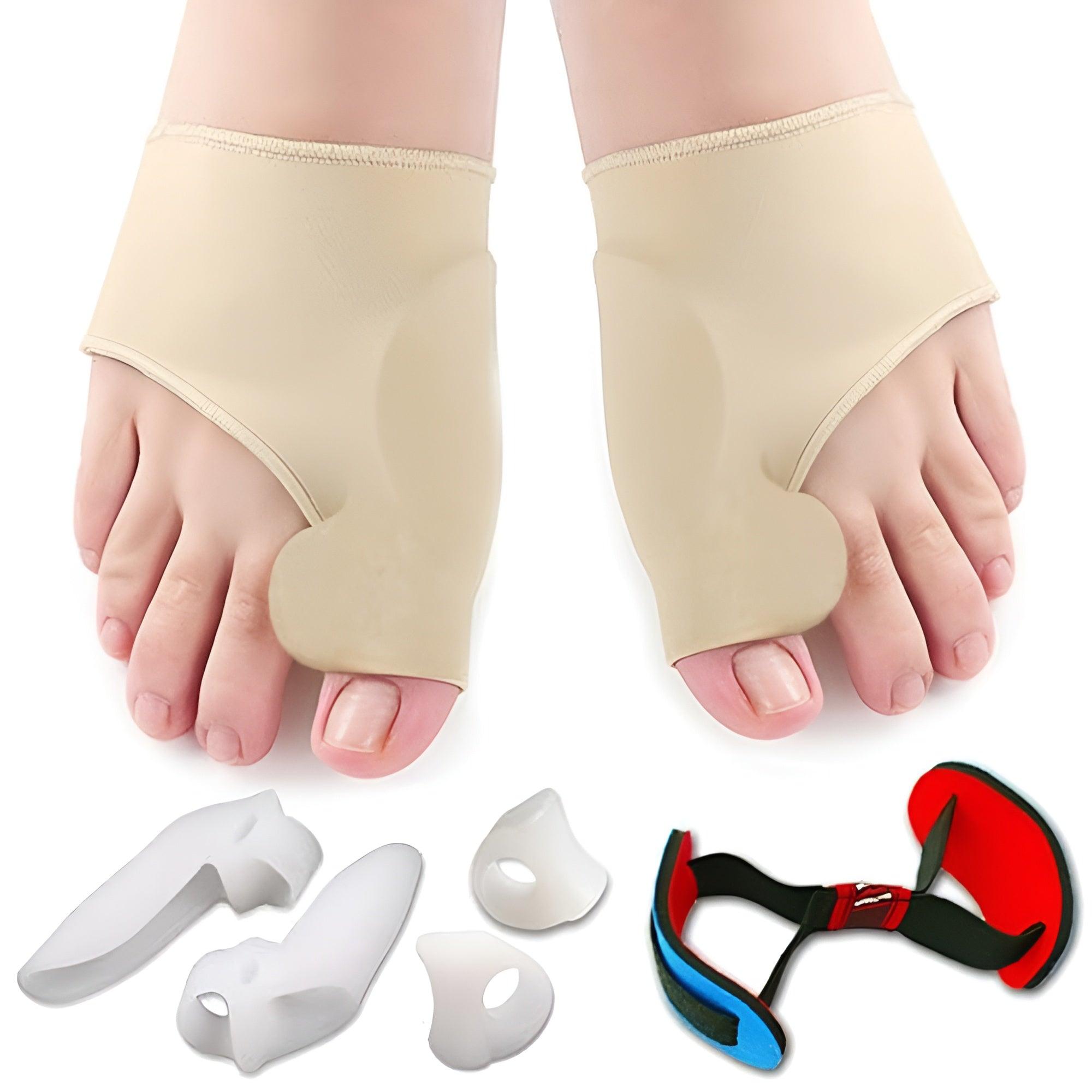 7 Pc Toe Alignment And Bunion Relief Kit With Gel Pads And Spacers-Plantar Socks