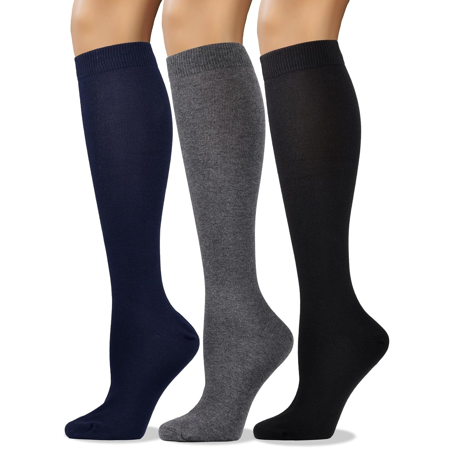 3 Pairs Comfortable Long Calf Dress Socks For Women
