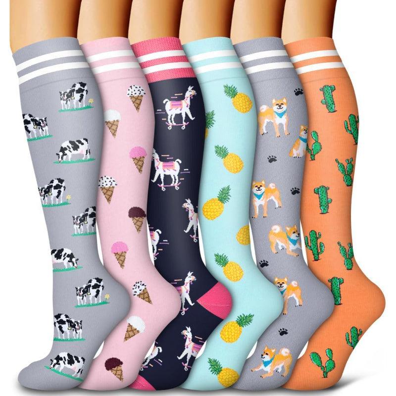 6 Pairs Copper Compression Socks-Plantar Socks