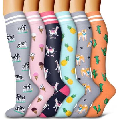 6 Pairs Copper Compression Socks-Plantar Socks