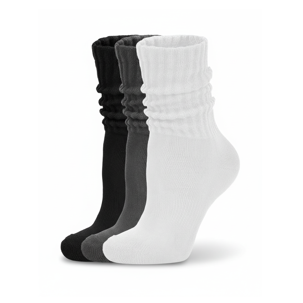 3 Pair Of Scrunch Ribbed Slouchy Crew Design Socks3 Pair Of Scrunch Ribbed Slouchy Crew Design Socks - Image 8