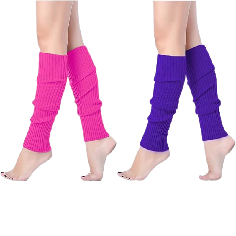 Pack Of 2 Women Juniors Ribbed Leg WarmersPack Of 2 Junior Neon Ribbed Leg Warmers For Women - Image 3