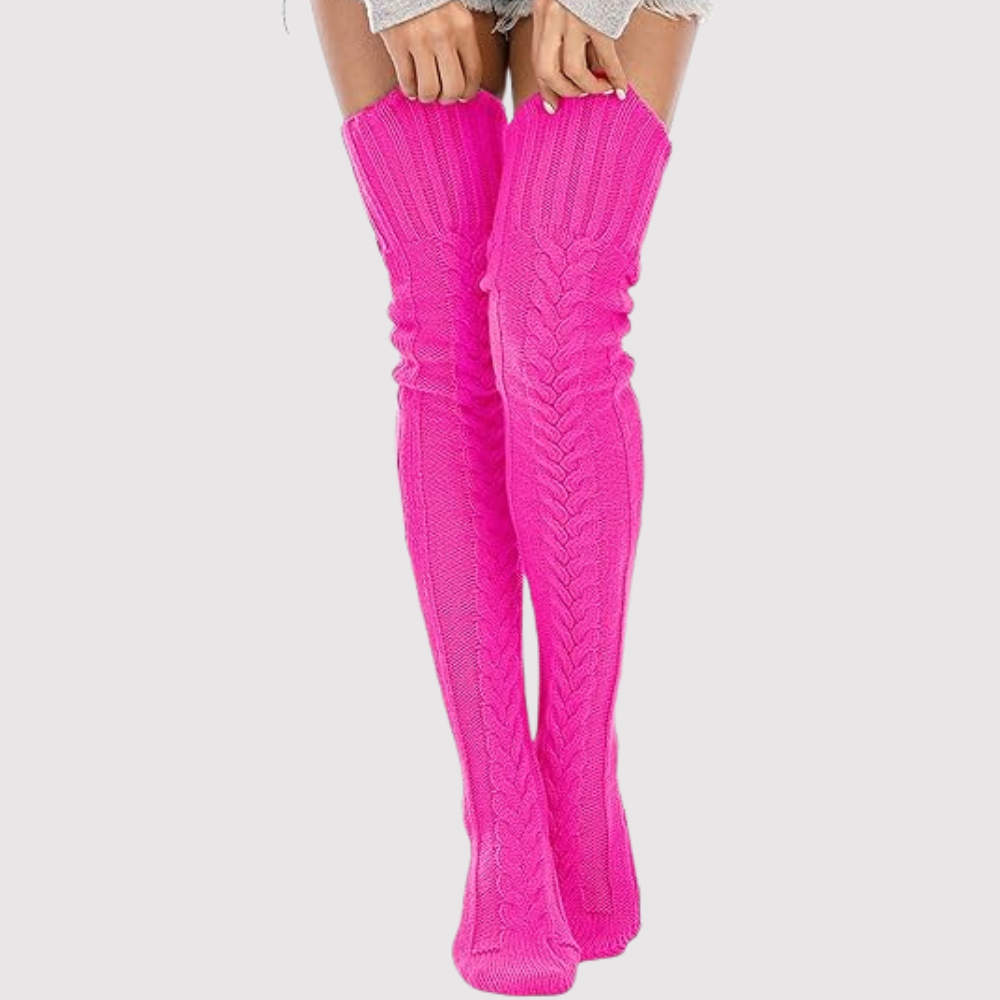 Women Winter Boot Socks With Cable Knit And Extra LengthExtra Length Winter Boot Socks With Cable Knit - Image 4