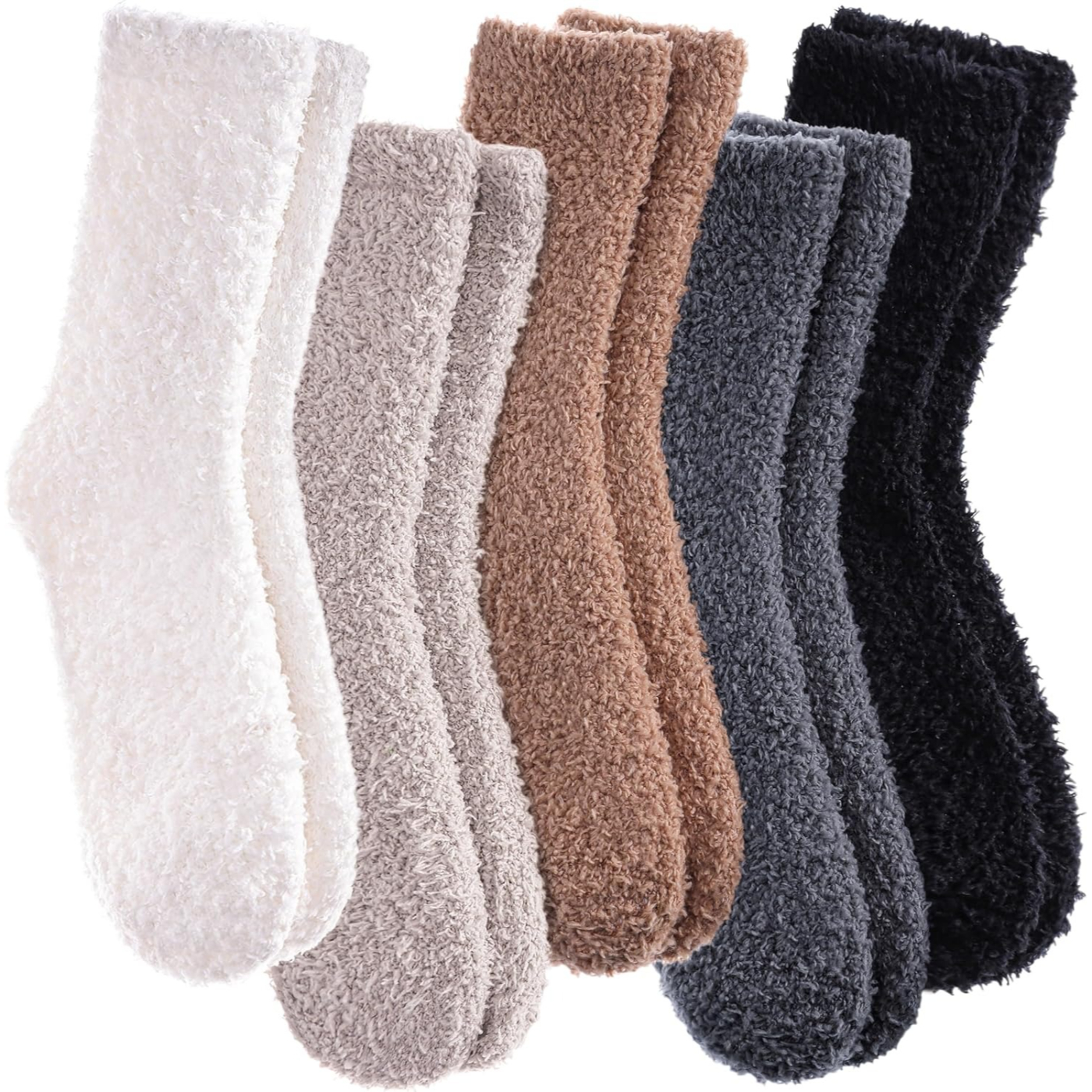 Women Fuzzy Microfiber Cozy Winter Crew Slipper Socks