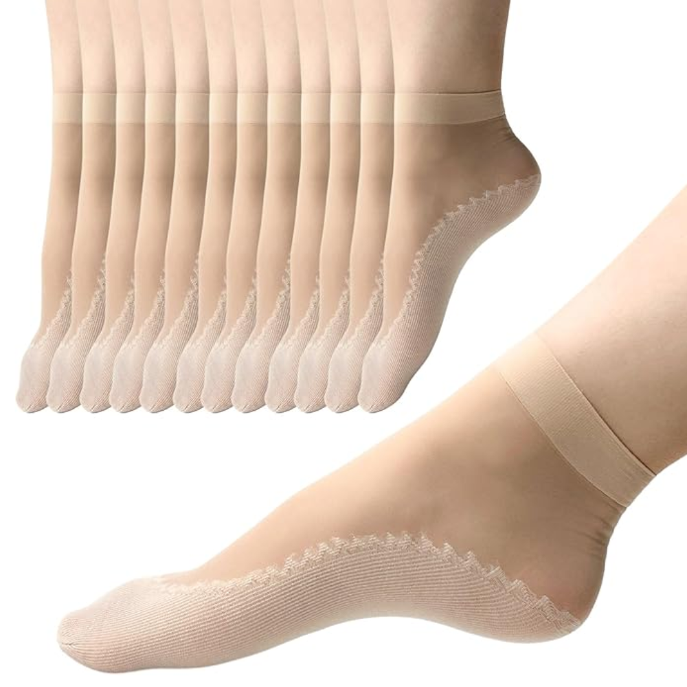 12 Pairs Women Nylon Thin Socks12 Pairs Of Women Nylon Thin Socks With Reinforced Sole And Toe - Image 4