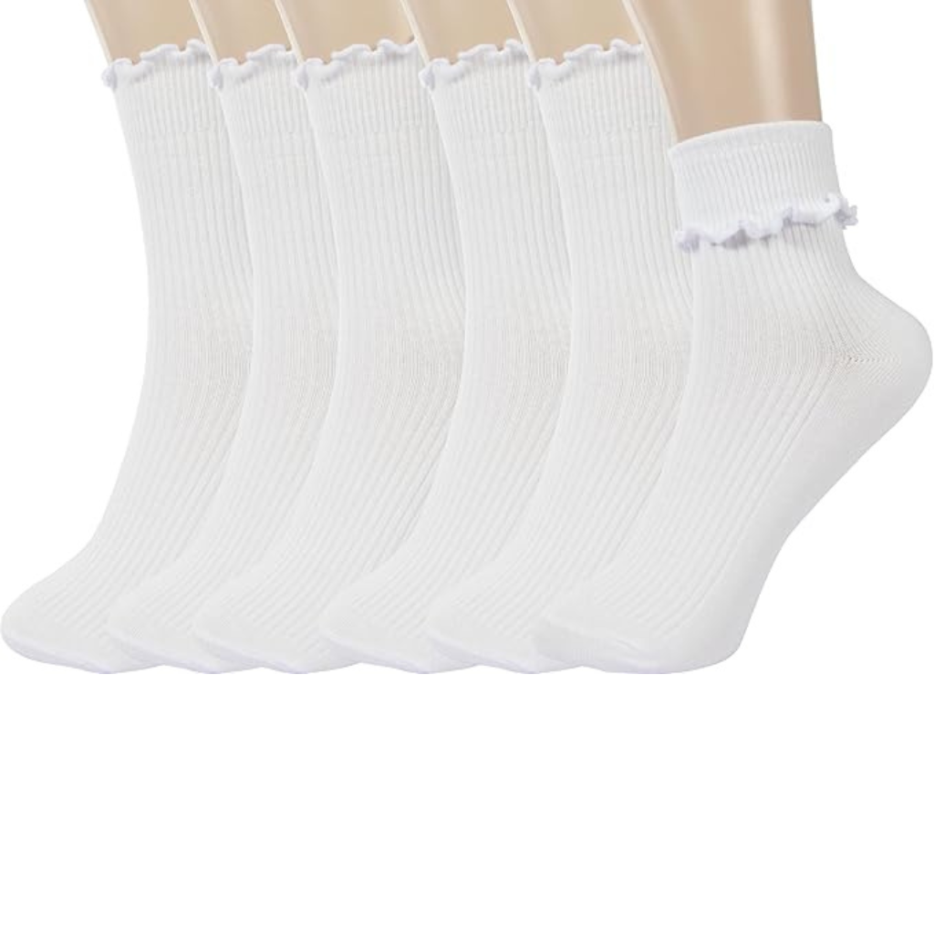 Lightweight Turn Cuff Frilly Ruffle Socks For Women