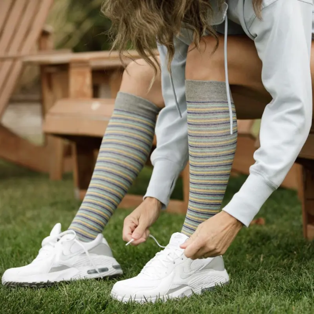 Pinstripe Design Compression Travel Socks