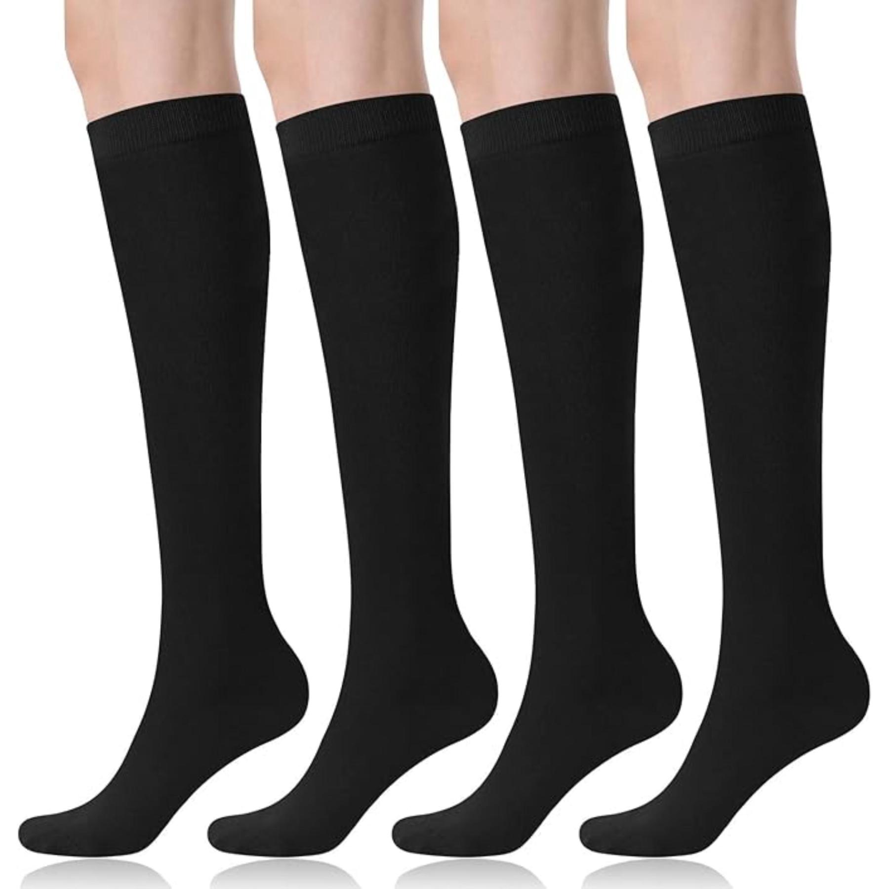 Women 4 Pairs Sporty Cotton Crew Socks