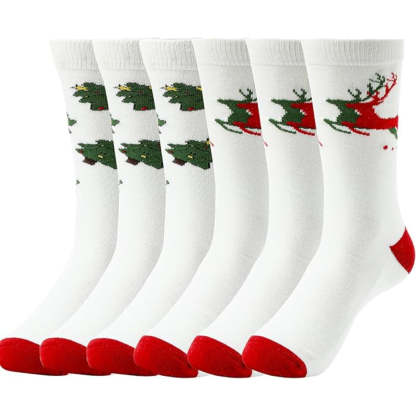 Pack Of 6 Festive And Classic Cushioned Socks Set-Plantar Socks