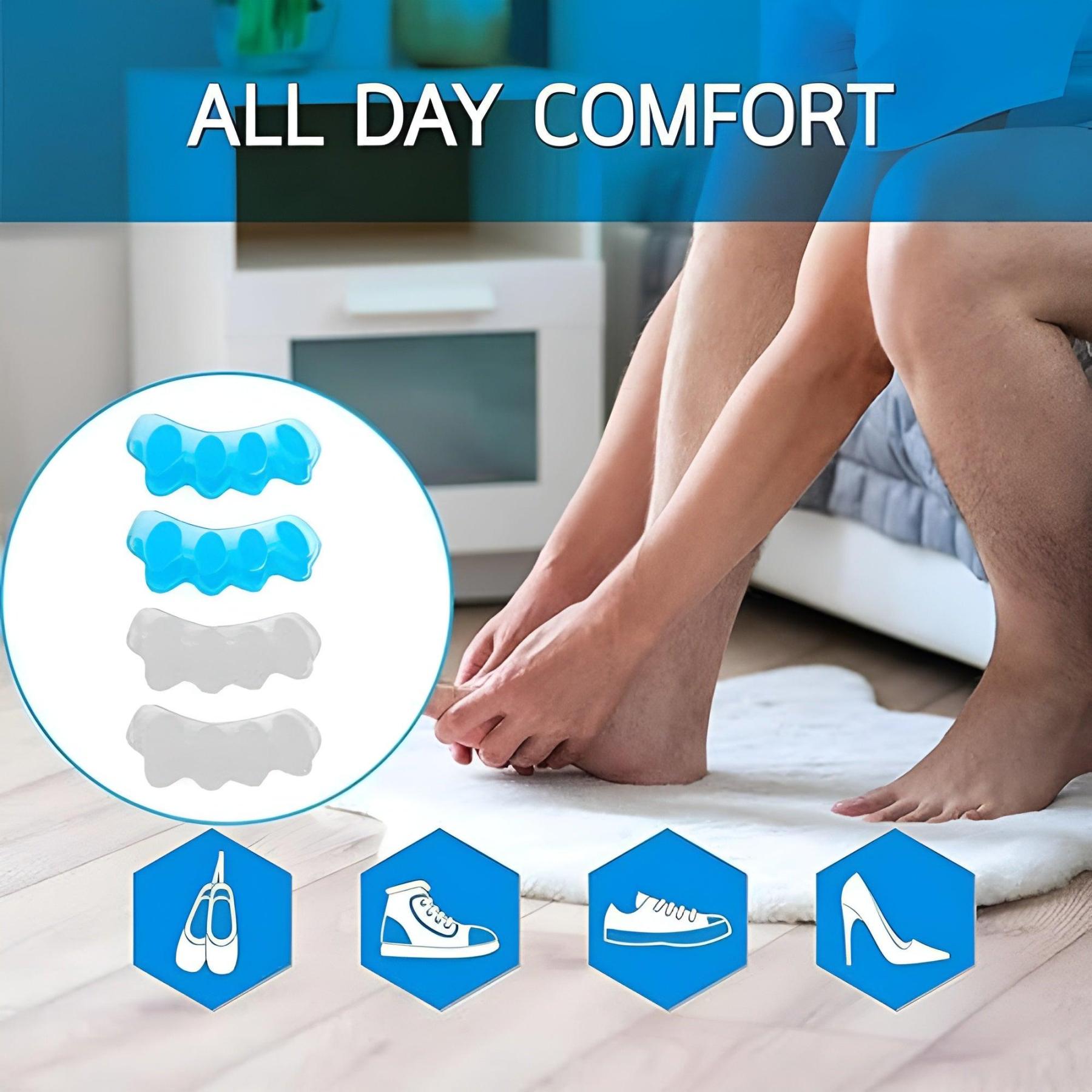 2 Pairs Gel Toe Separators For Bunion Relief And Toe Alignment-Plantar Socks