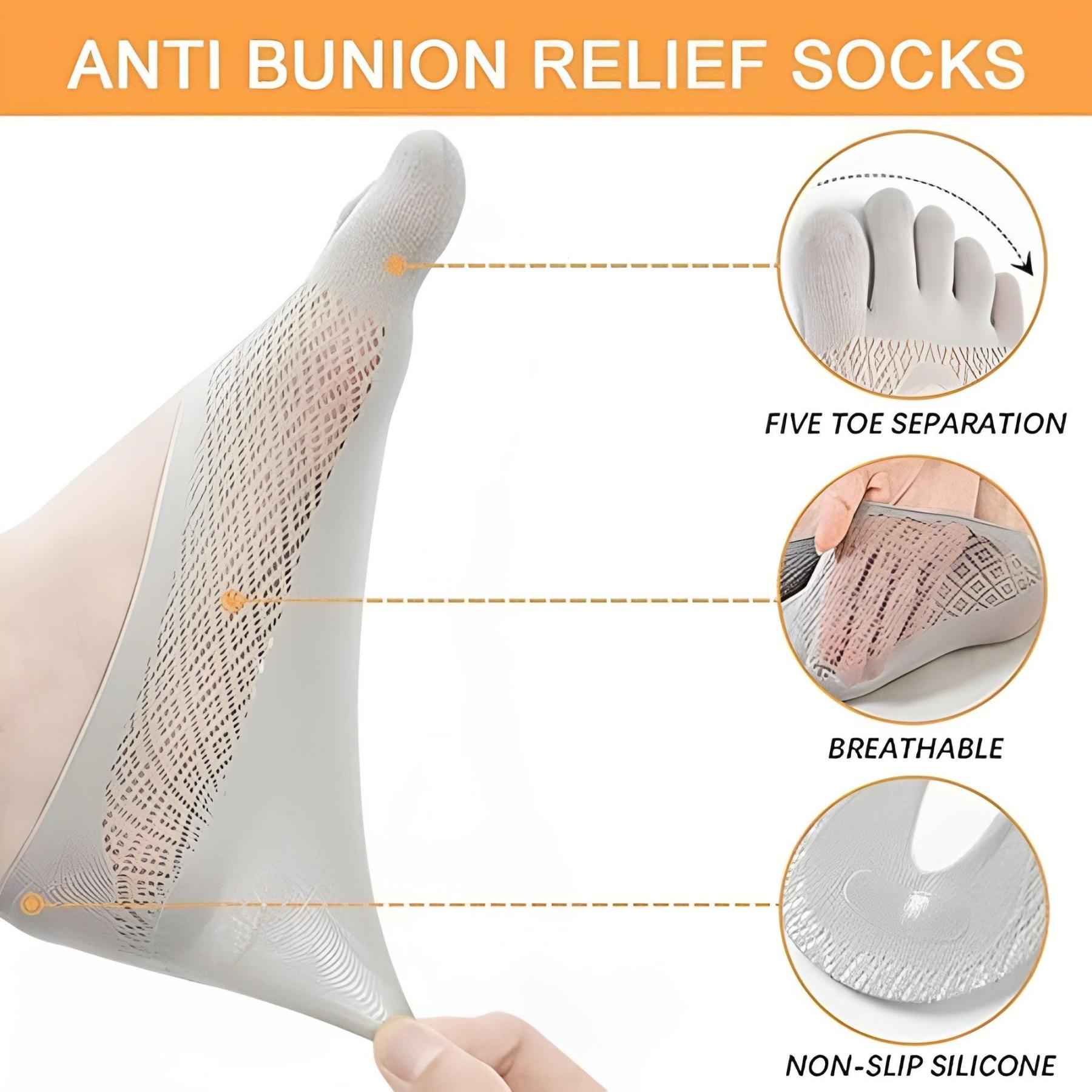 5 Pair Anti Bunion Socks With Non Slip Silicone-Plantar Socks