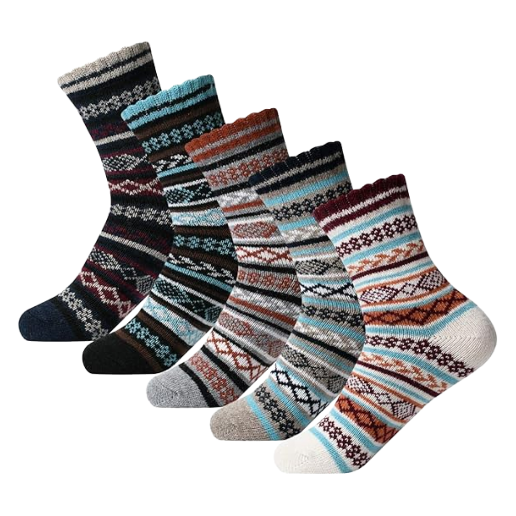 Textured Blend Crew Pattern Style Socks