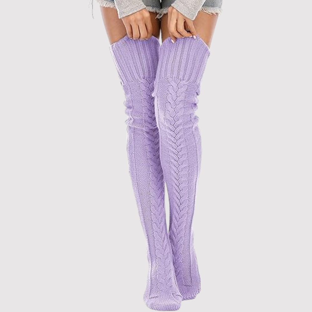 Women Winter Boot Socks With Cable Knit And Extra LengthExtra Length Winter Boot Socks With Cable Knit - Image 7