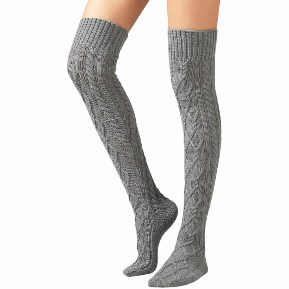Women Cable Knit Boot Socks Extra Long Winter Stocking