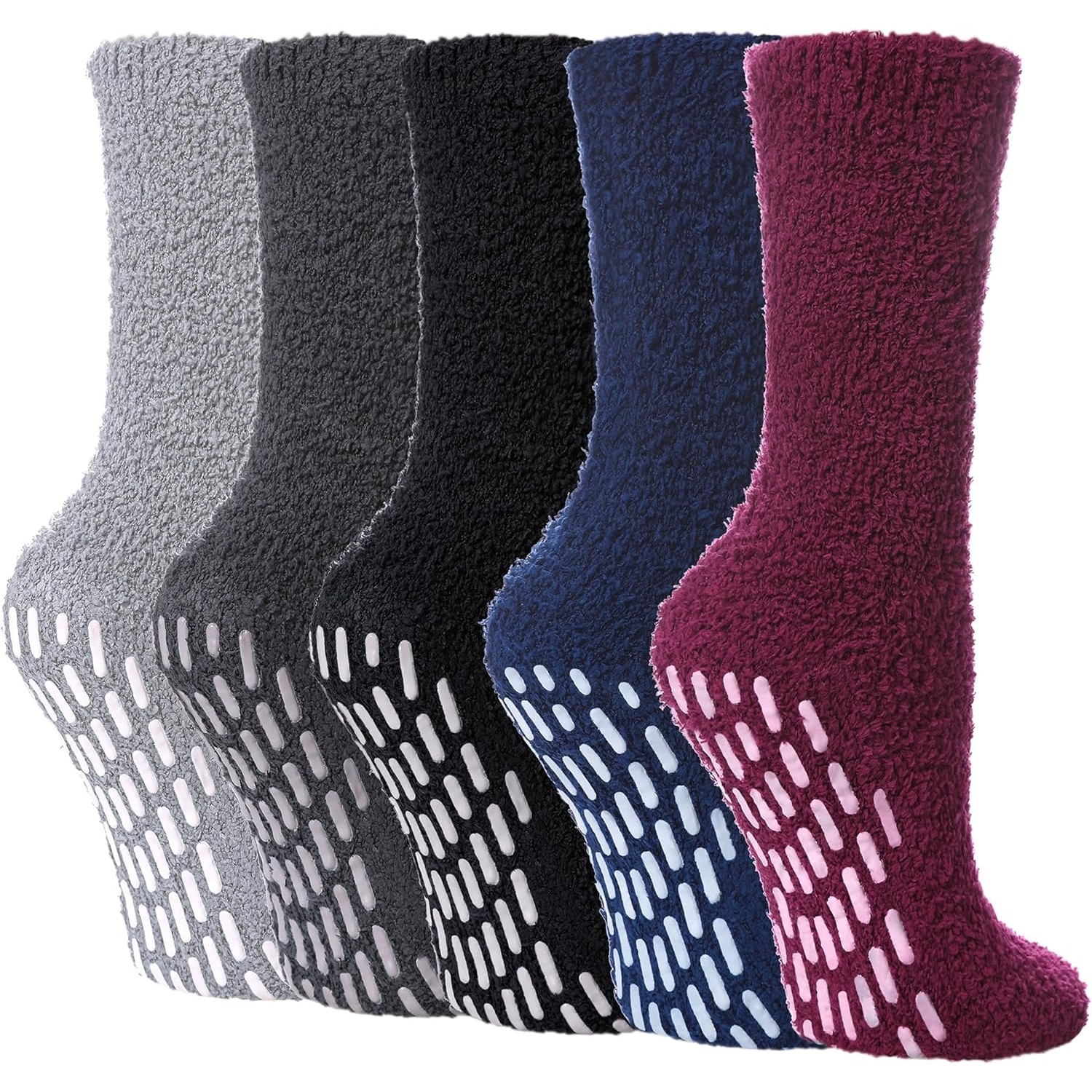 Women Winter Non Slip Fuzzy Cozy Grip Slipper Socks