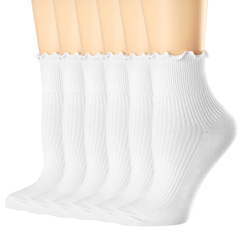 Pack Of 6 Casual Ankle Ruffle Socks For Women6 Pairs Of Casual Ankle Ruffle Socks For Women - Image 4