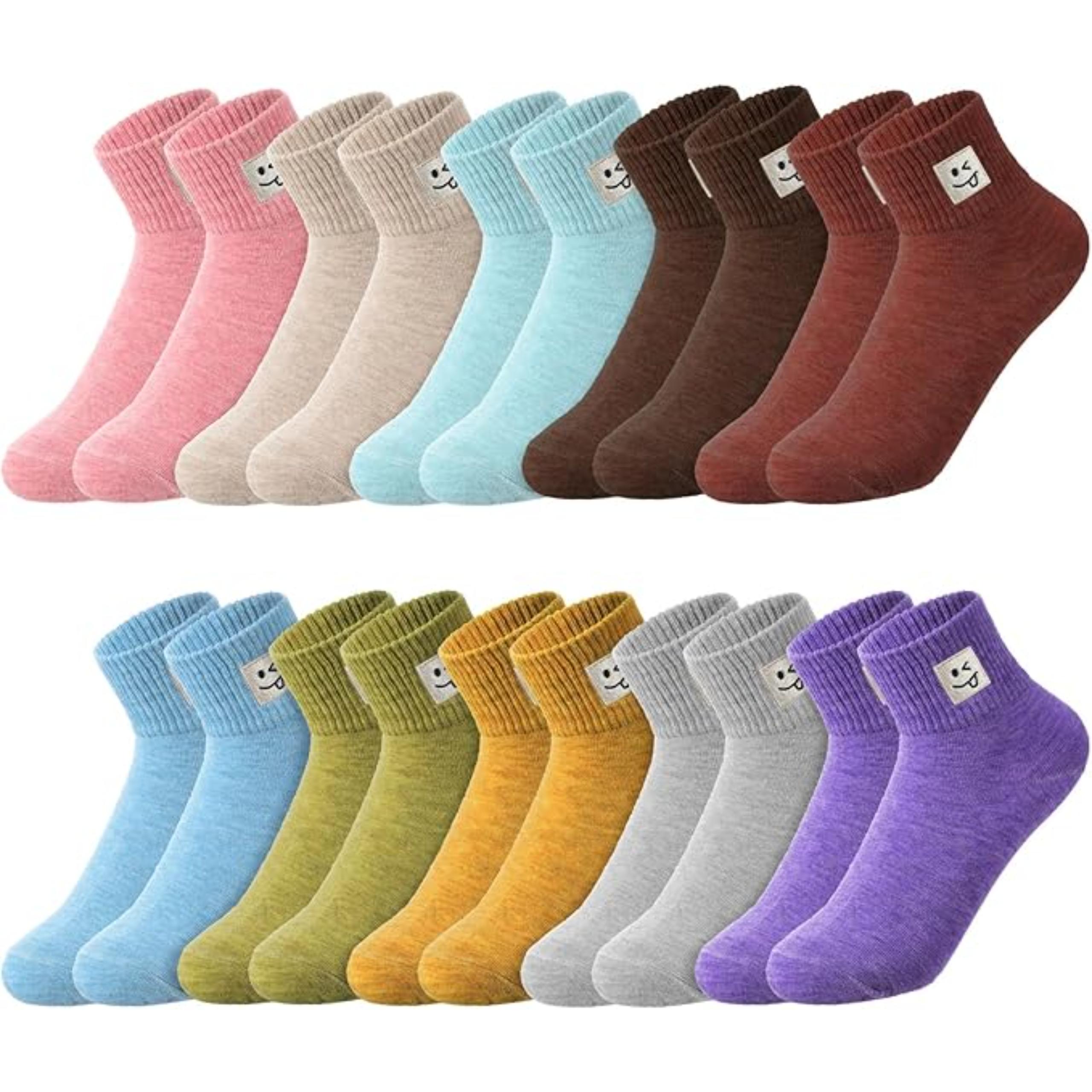 Women Pack Of 10 Colorful Crew Socks