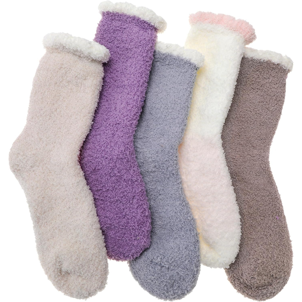 Pairs of 5 Cozy Plush Fleece Warm Wear Women Fuzzy Socks Winter