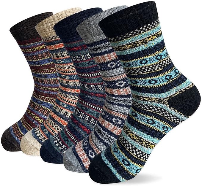 5 Pairs Of Soft Thick Wool Crew Socks5 Pairs Of Soft Thick Wool Crew Socks - Image 7